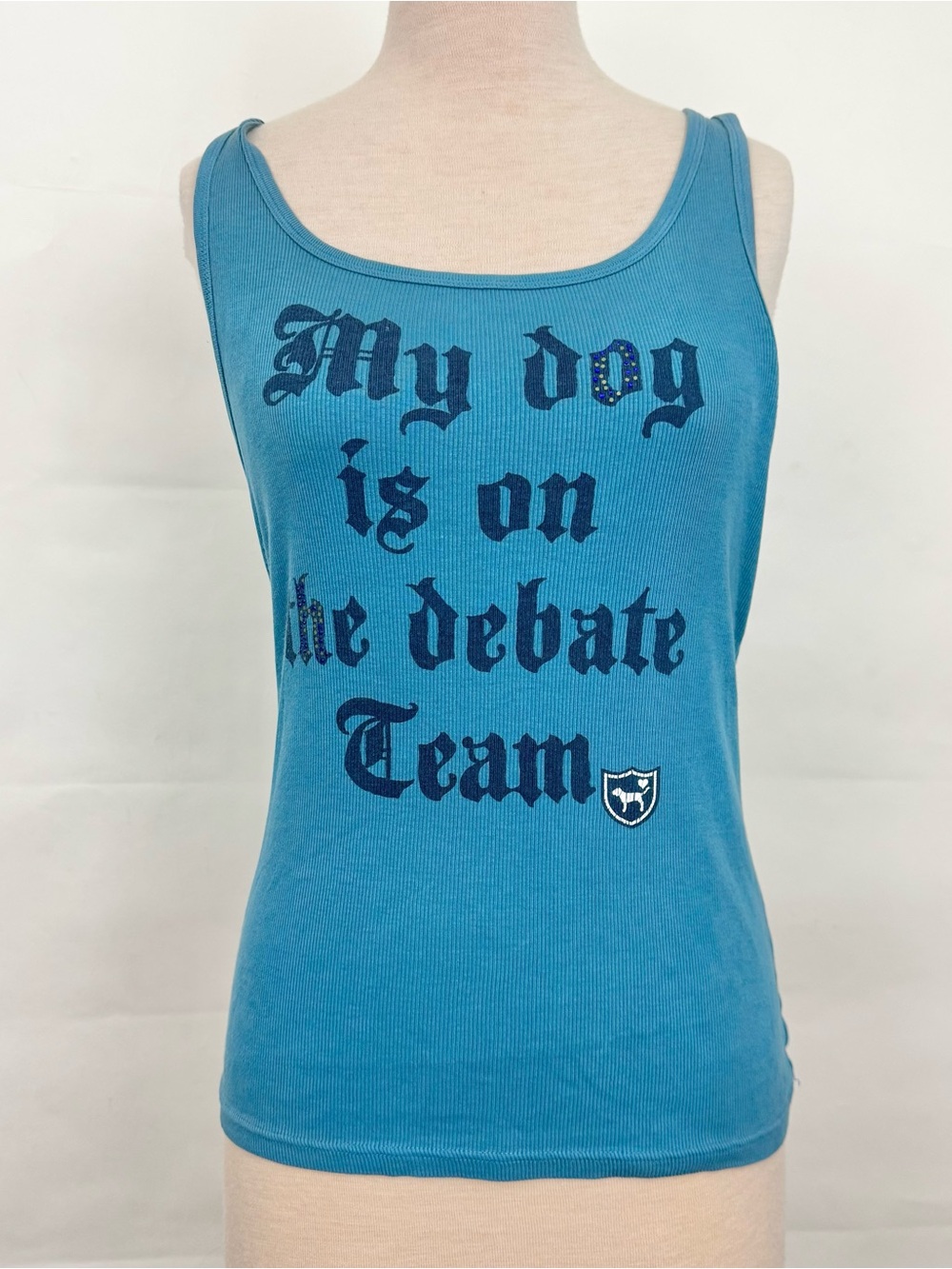 Victoria’s Secret Vintage Y2K My Dog is on the Debate Team Tank Top Bling HTF L